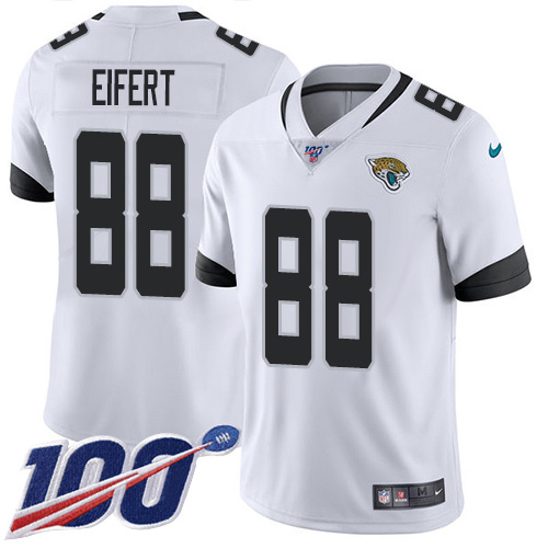 Men Nike Jacksonville Jaguars 88 Tyler Eifert White Stitched NFL 100th Season Vapor Untouchable Limited Jersey